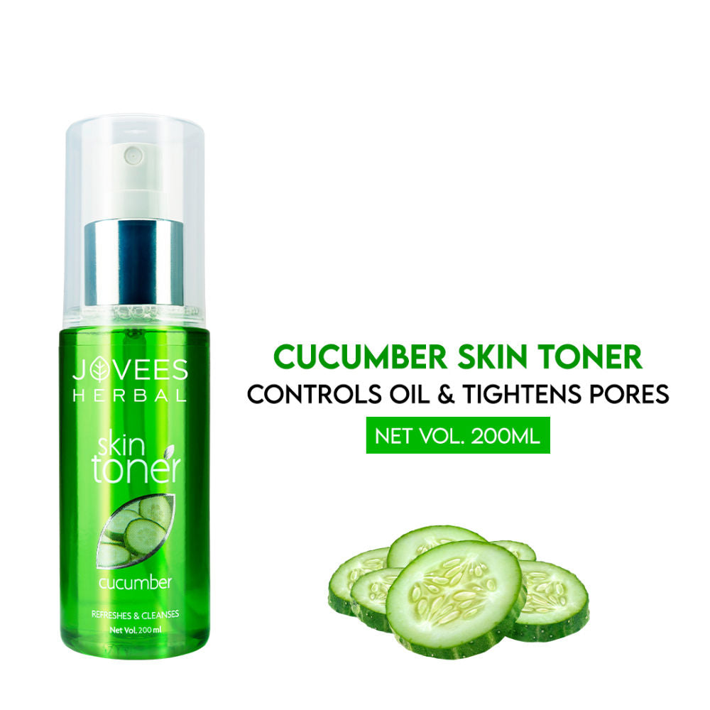 Jovees Herbal Cucumber Skin Toner For Oily & Acne Prone Skin Hydrating & Pore Tightening