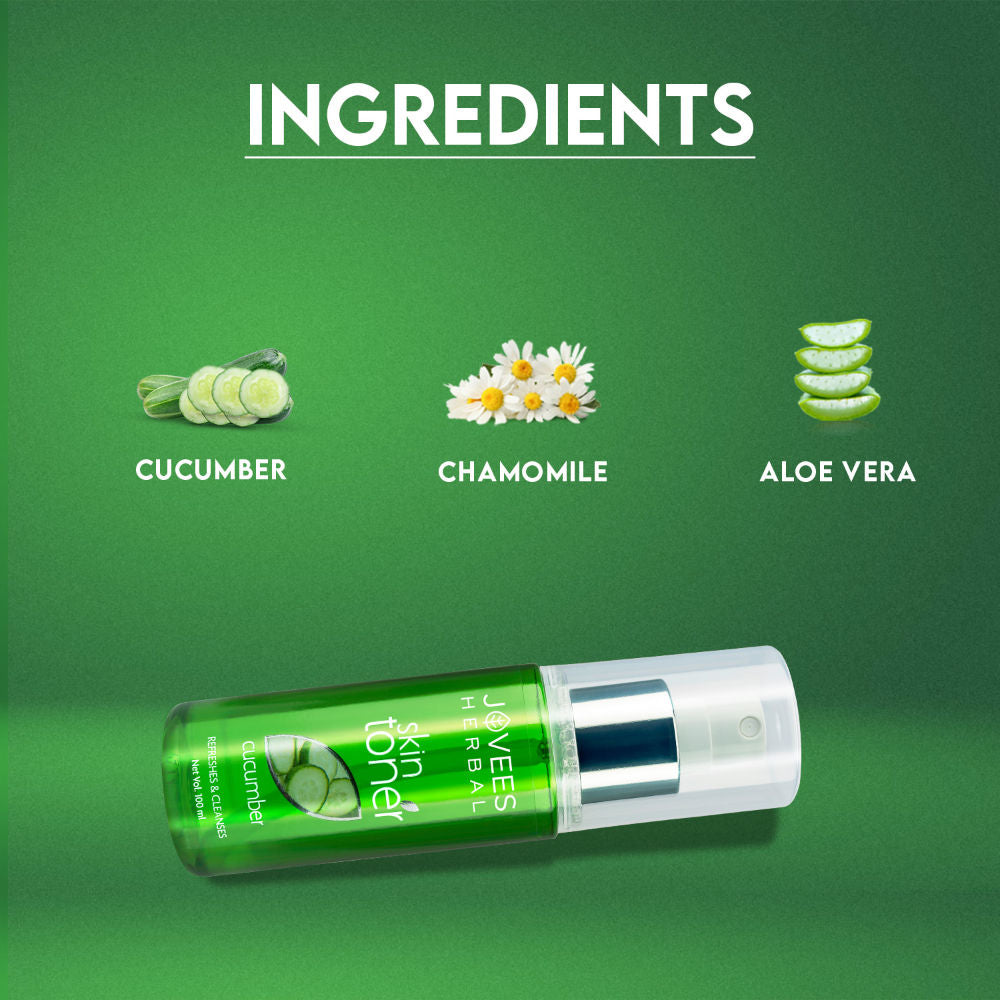 Jovees Herbal Cucumber Skin Toner For Oily & Acne Prone Skin Hydrating & Pore Tightening