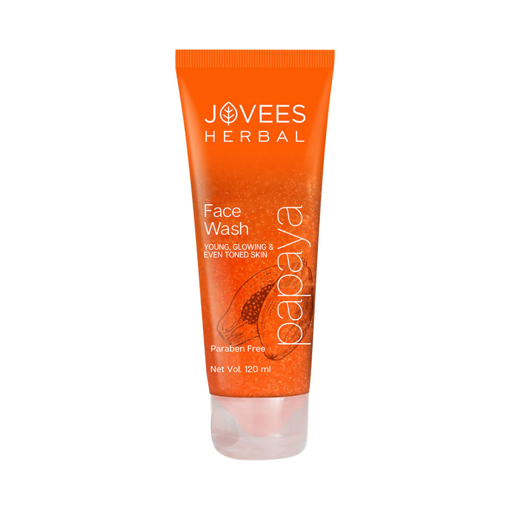 Jovees Herbal Papaya Facewash For Glowing And Brightening Skin All Skin Types Men And Women - 120 ml