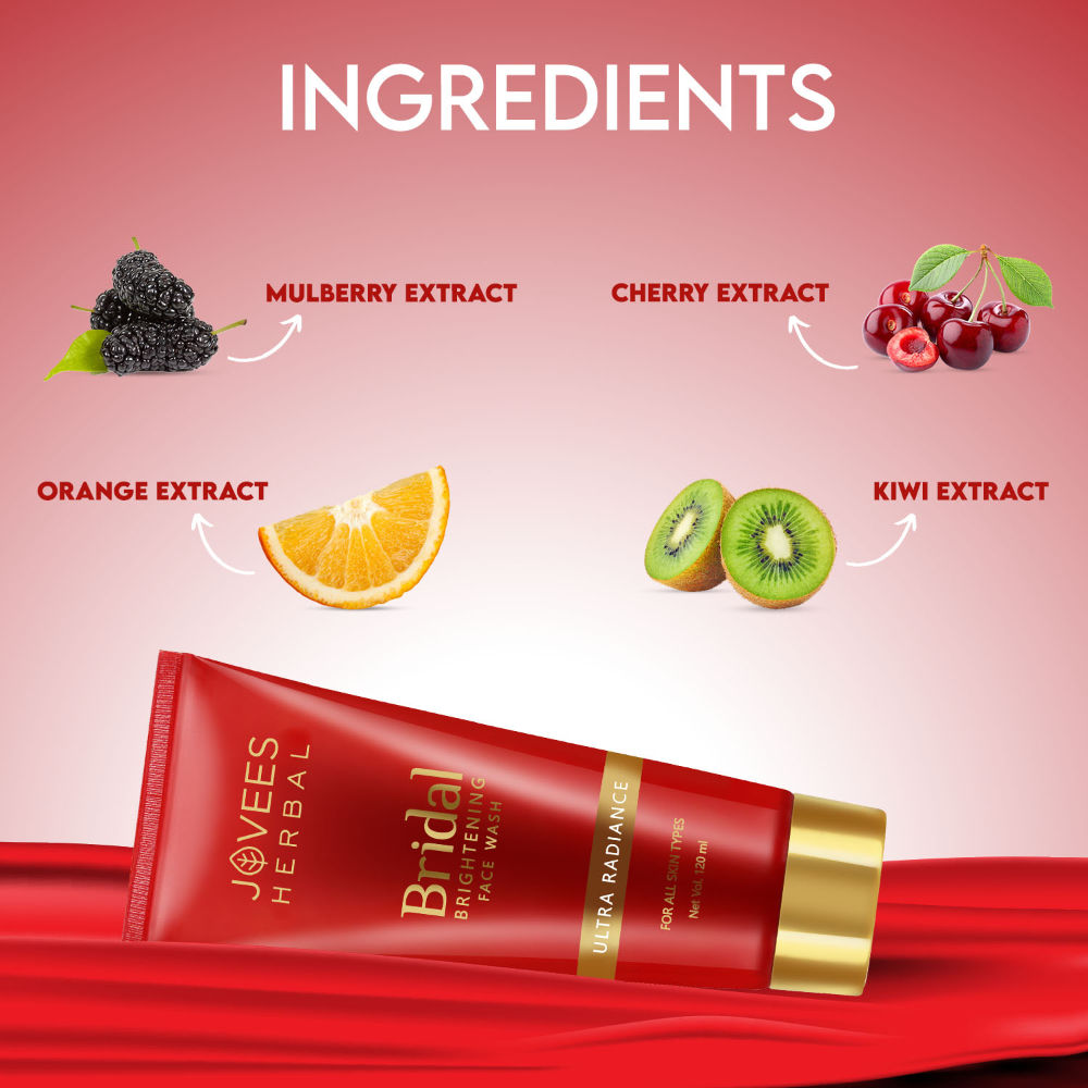 Jovees Herbal Bridal Brightening Face Wash For Ultra Radiance & Brightening Skin For All Skin Types - 120 ml