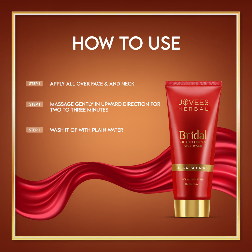 Jovees Herbal Bridal Brightening Face Wash For Ultra Radiance & Brightening Skin For All Skin Types - 120 ml
