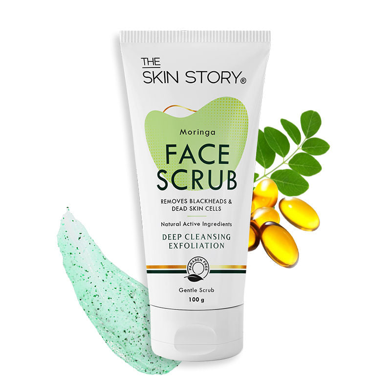 The Skin Story Moringa Gentle Face Scrub For Fresh Clear Skin Removes Blackheads Dead Skin Cells Tan