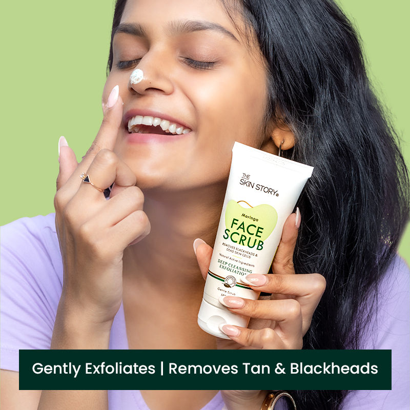 The Skin Story Moringa Gentle Face Scrub For Fresh Clear Skin Removes Blackheads Dead Skin Cells Tan