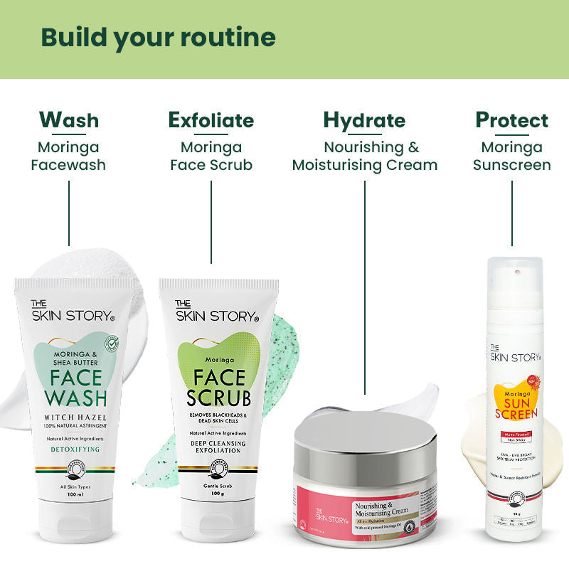 The Skin Story Moringa Gentle Face Scrub For Fresh Clear Skin Removes Blackheads Dead Skin Cells Tan