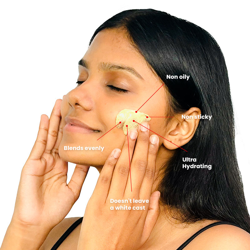 The Skin Story Moringa Face Sunscreen SPF 50+ PA+++ For Detan, Anti-Aging, No White Cast, Non Sticky
