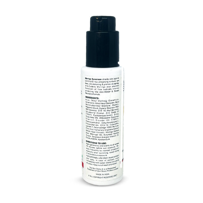 The Skin Story Moringa Face Sunscreen SPF 50+ PA+++ For Detan, Anti-Aging, No White Cast, Non Sticky