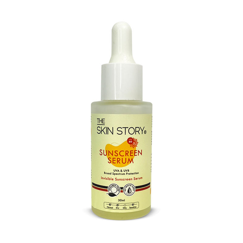 The Skin Story Invisible Liquid Sunscreen Serum For Face, SPF 40 PA+++ With Vitamin E, No White Cast