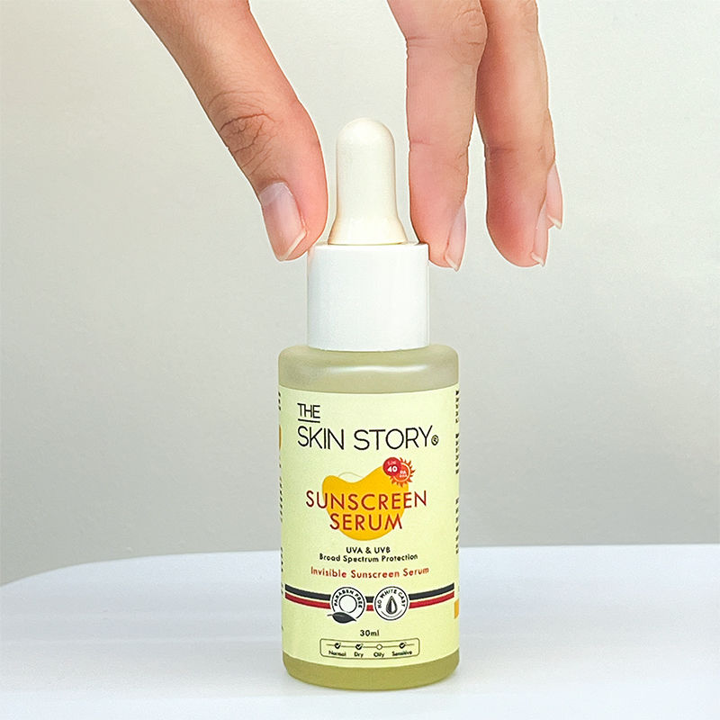 The Skin Story Invisible Liquid Sunscreen Serum For Face, SPF 40 PA+++ With Vitamin E, No White Cast