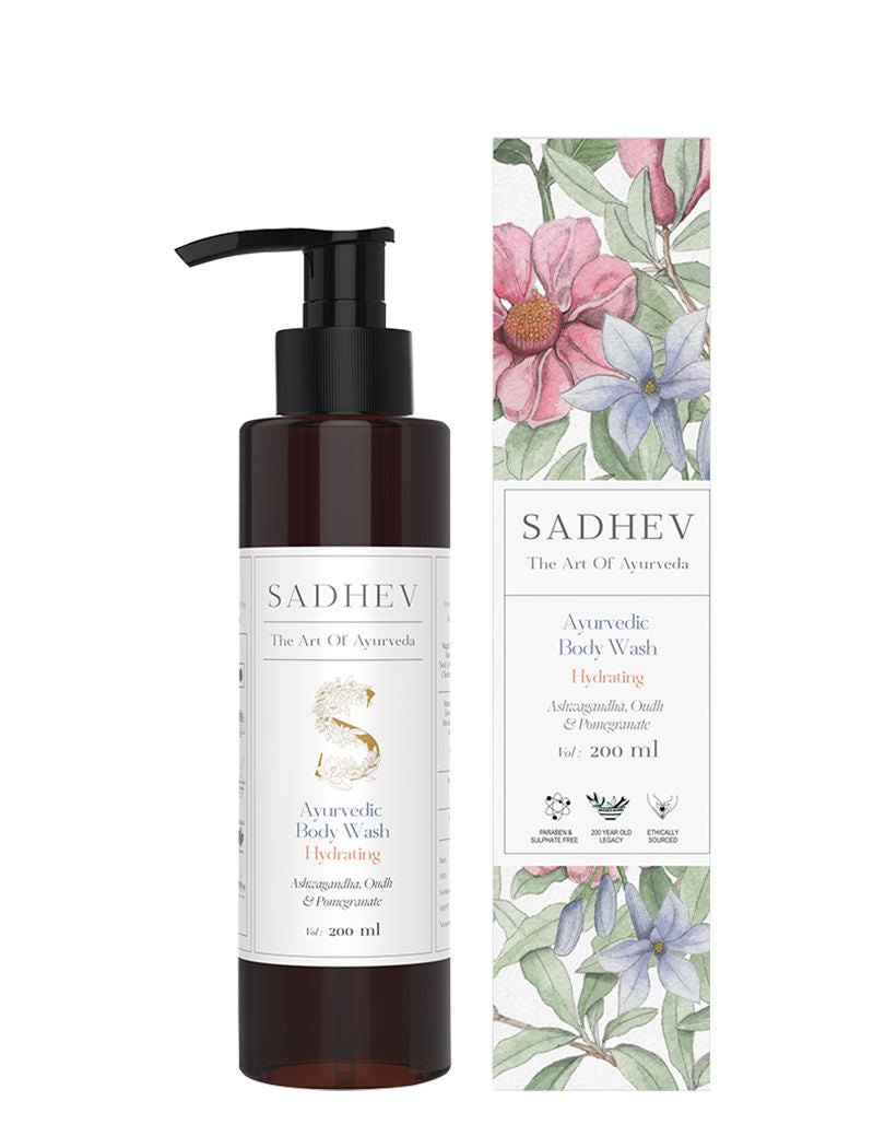 SADHEV Ayurvedic Ashwagandha, Oudh & Pomegranate Hydrating Body Wash