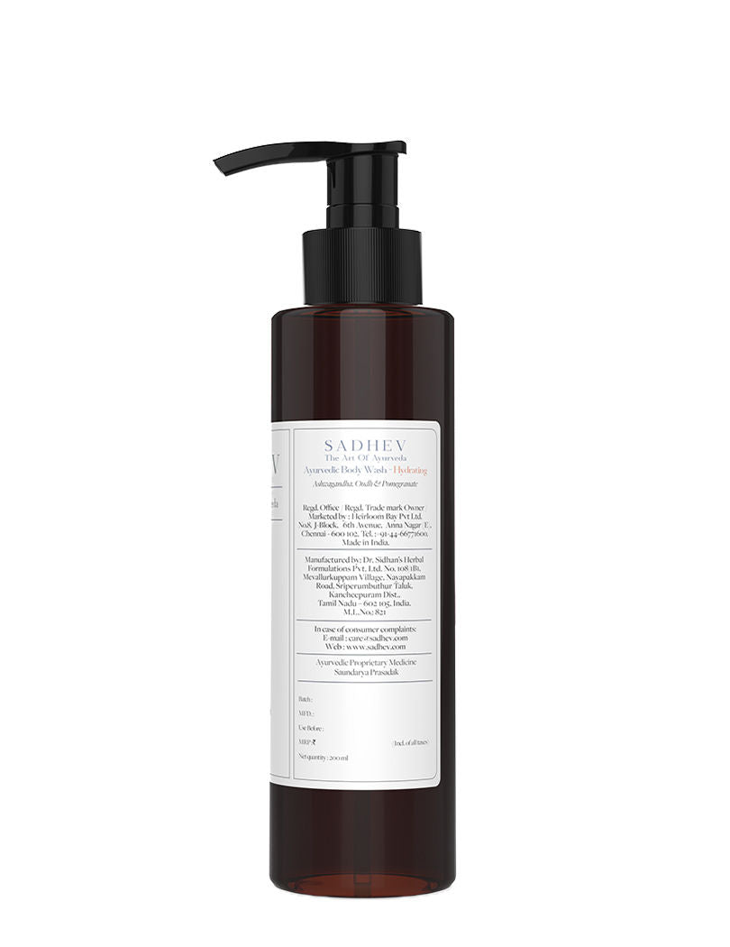 SADHEV Ayurvedic Ashwagandha, Oudh & Pomegranate Hydrating Body Wash