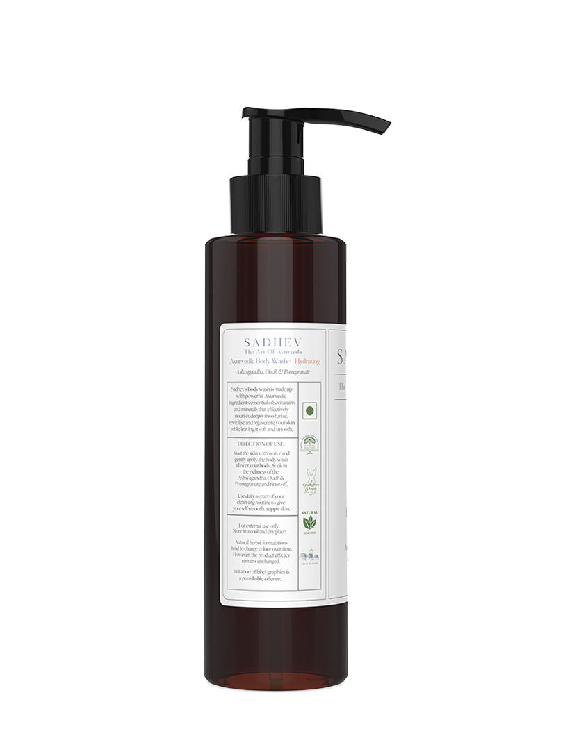 SADHEV Ayurvedic Ashwagandha, Oudh & Pomegranate Hydrating Body Wash