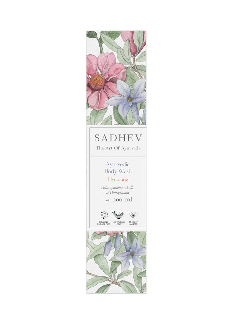 SADHEV Ayurvedic Ashwagandha, Oudh & Pomegranate Hydrating Body Wash