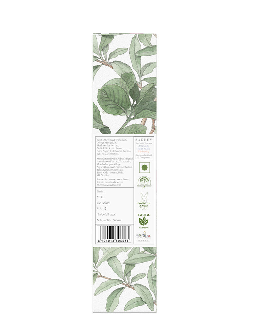 SADHEV Ayurvedic Ashwagandha, Oudh & Pomegranate Hydrating Body Wash