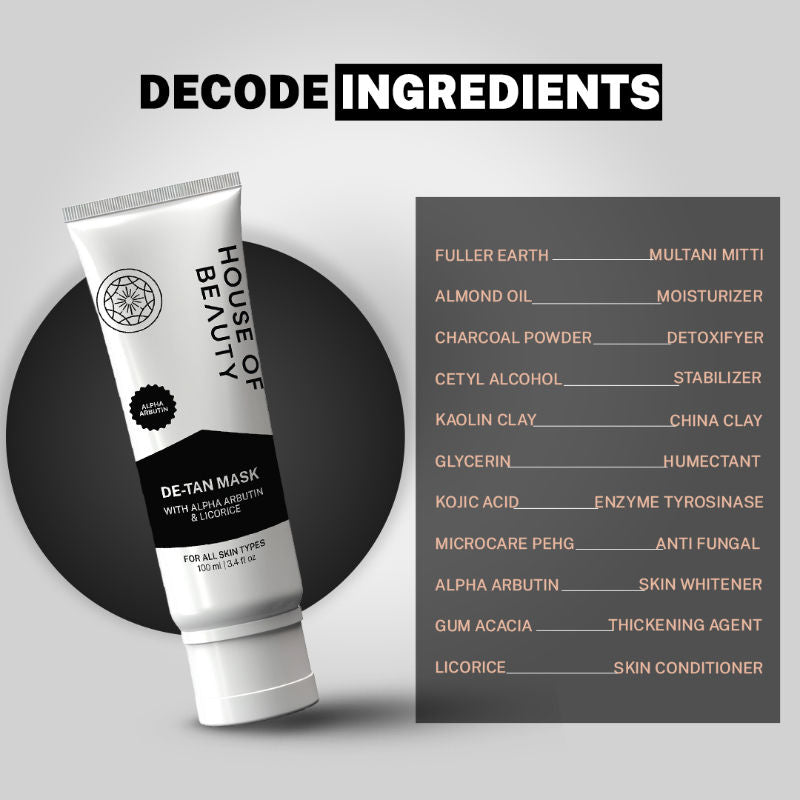 House Of Beauty De-Tan Mask With Arbutin & Licorice