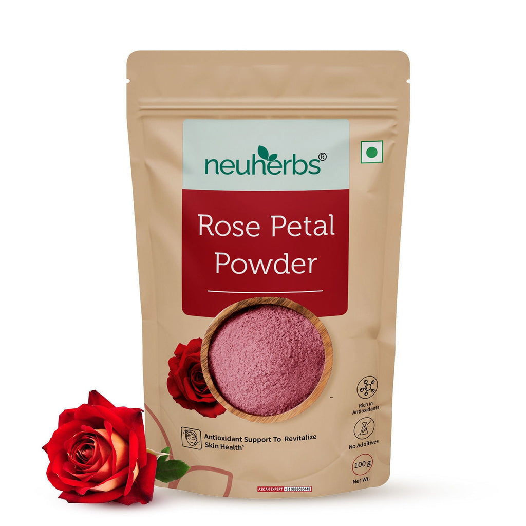 Neuherbs Rose Petal Powder to Revitalize Skin Health with Antioxidants and No Additives