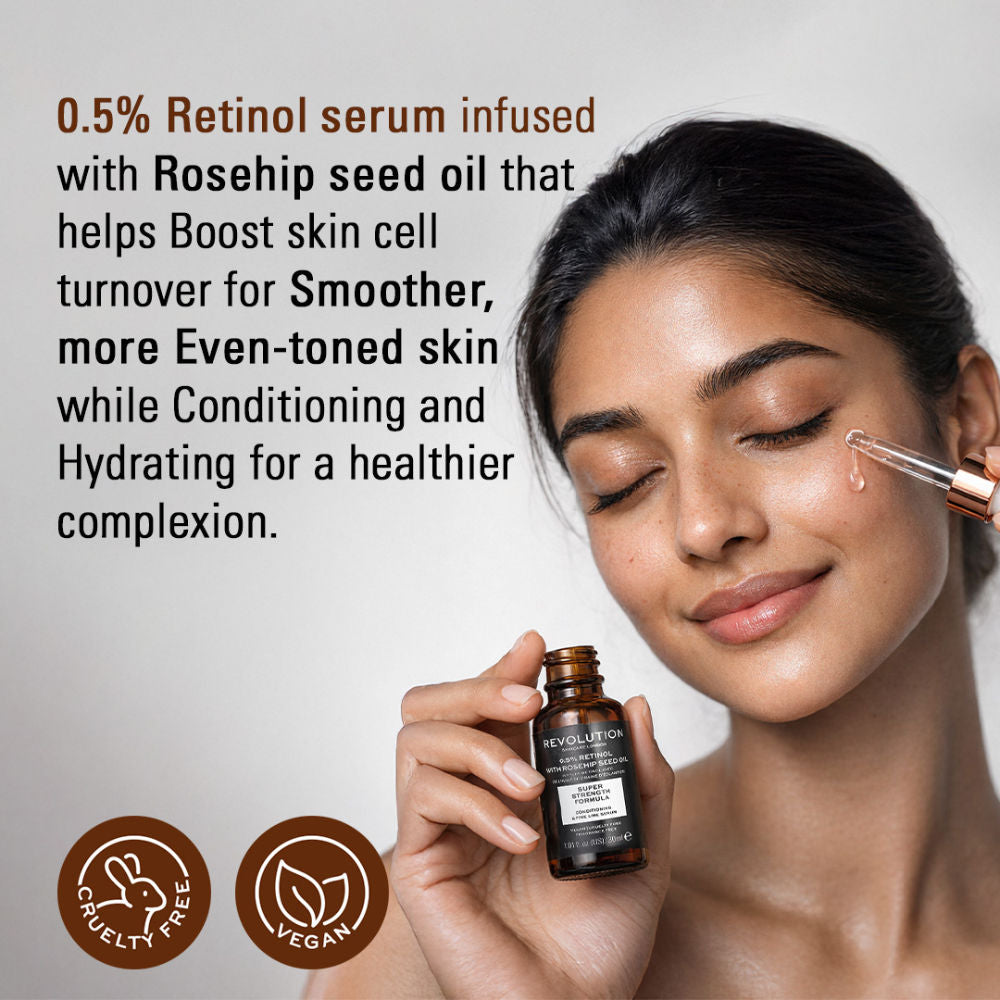 Makeup Revolution Skincare 0.5% Retinol Super Serum With Rosehip Seed Oil