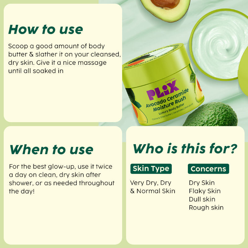 Plix Avocado Ceramide Moisture Rush Luxury Body Butter