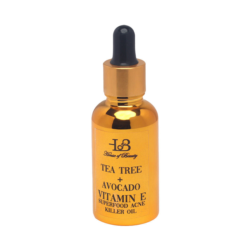 House Of Beauty Tree Tea + Avocado Vitamin E Oil Super Food Acne Killer Oil