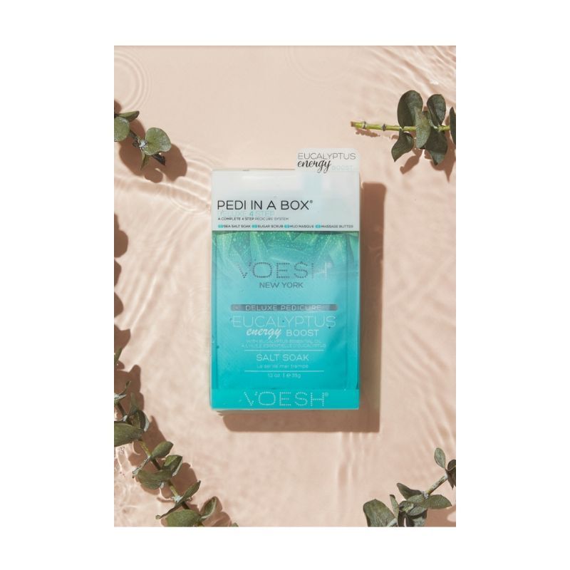 VOESH Deluxe Pedicure In A Box (4 Step) - Eucalyptus Energy Boost