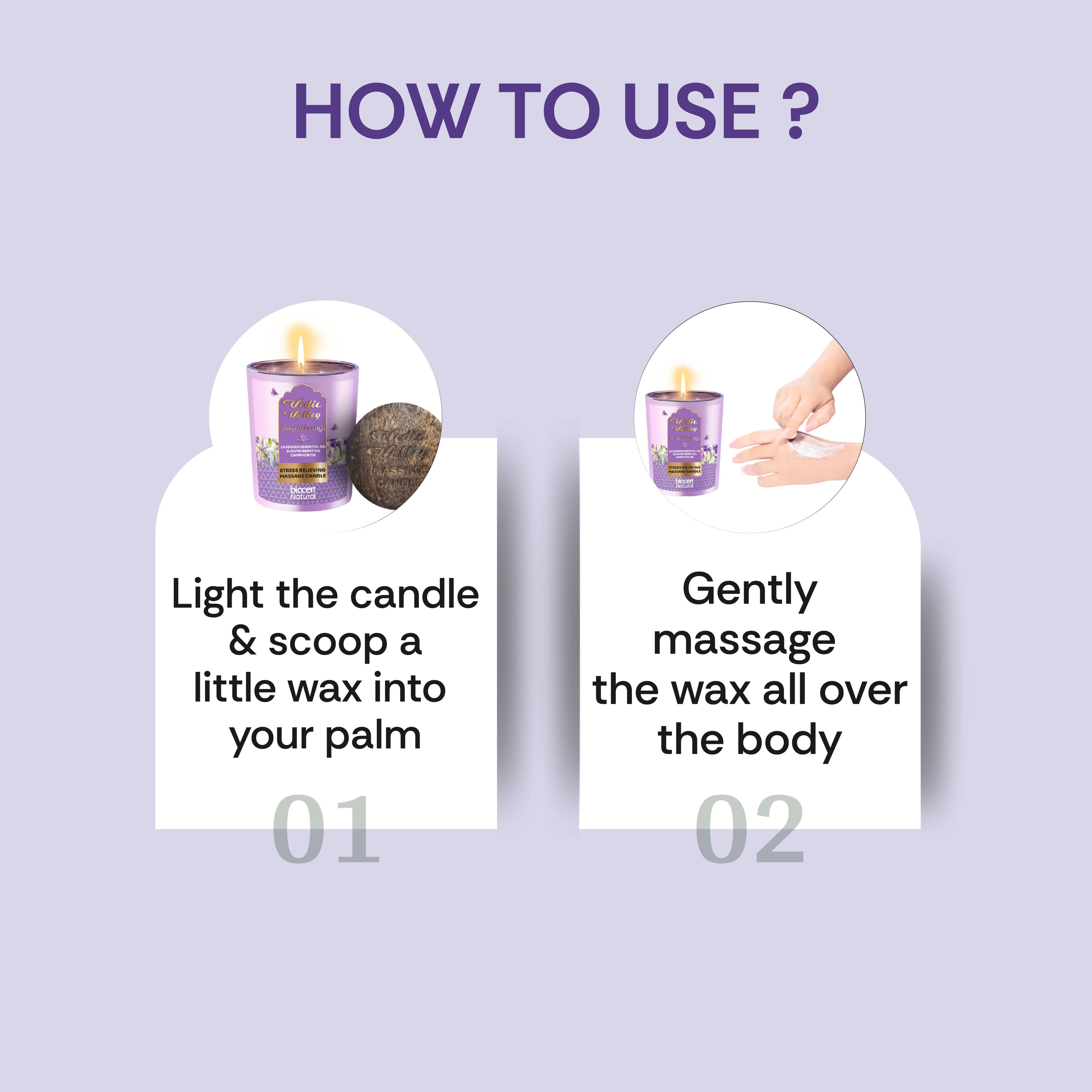 Vedic Valley Lavender Stress Relieving Body Massage Candle