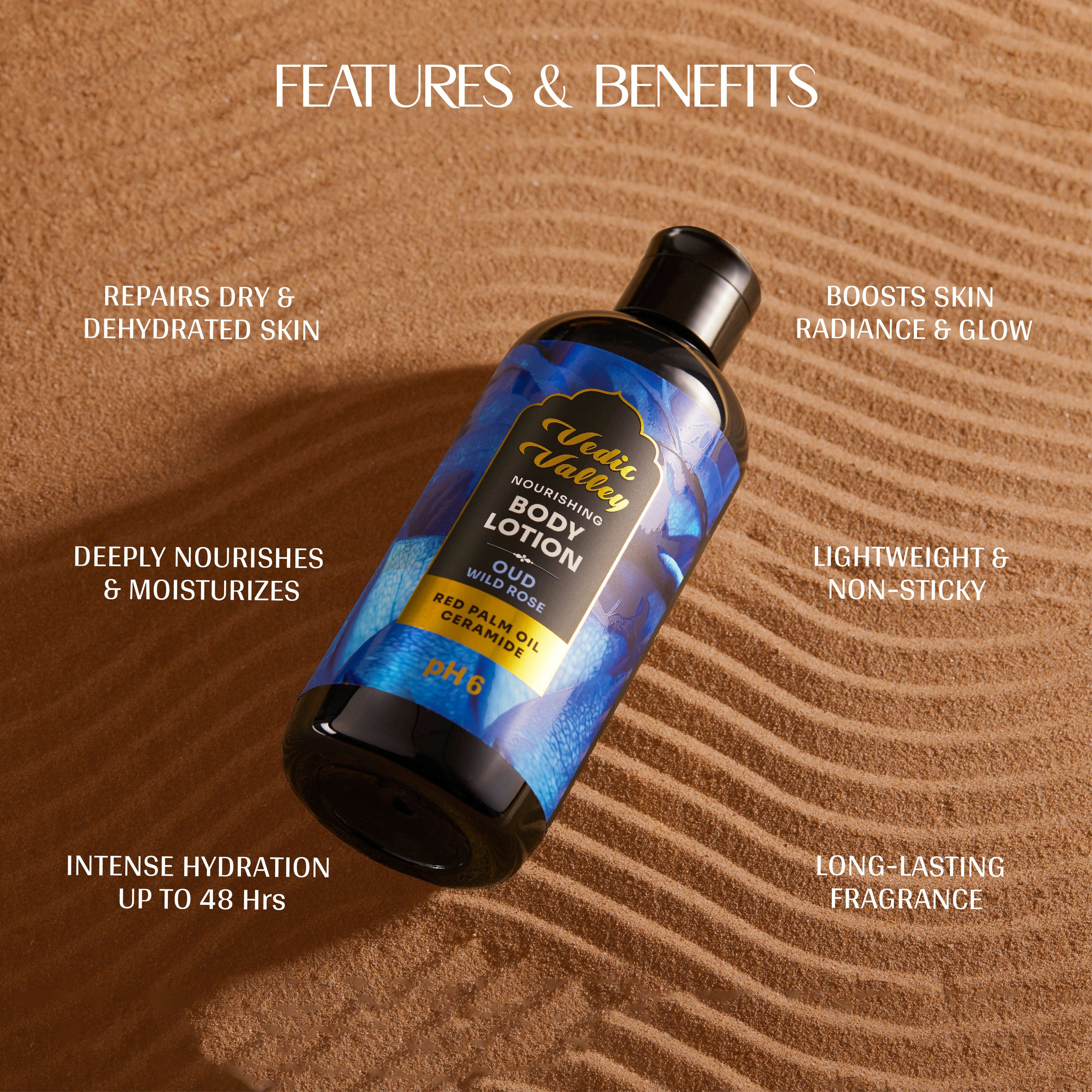 Vedic Valley Paraben Free Oud Wild Rose Body Lotion