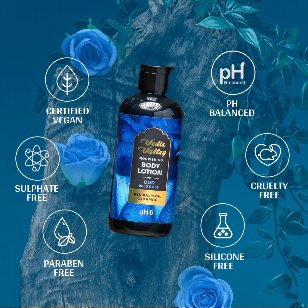 Vedic Valley Paraben Free Oud Wild Rose Body Lotion