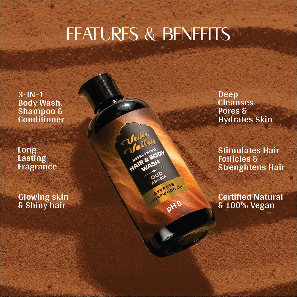 Vedic Valley Refreshing Oud Arabia Hair & Body Wash