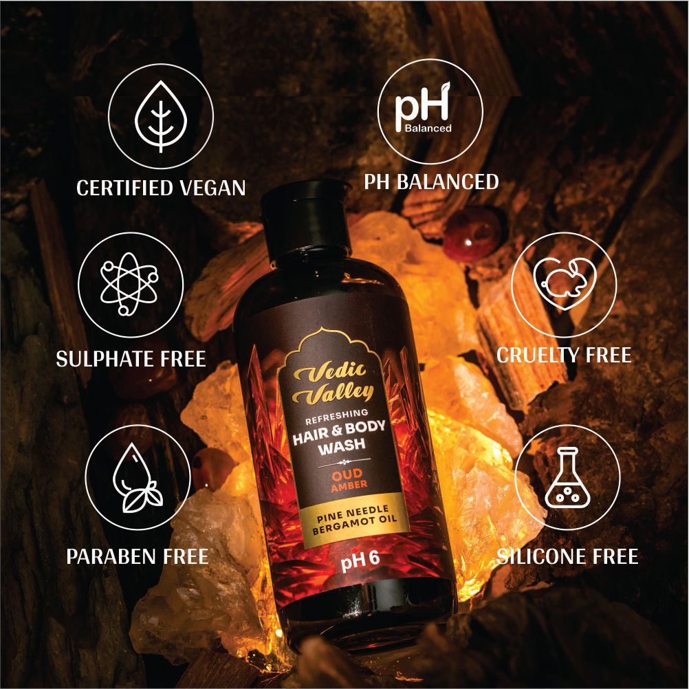 Vedic Valley Refreshing Hair & Body Wash Oud Amber