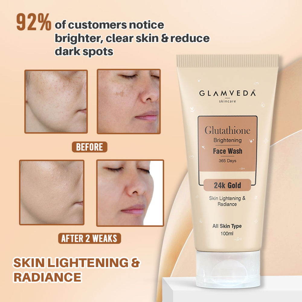 Glamveda Glutathione Brightening 24 K Gold Face Wash