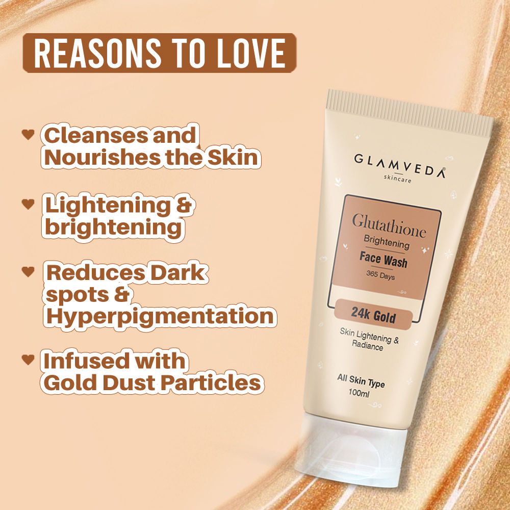 Glamveda Glutathione Brightening 24 K Gold Face Wash