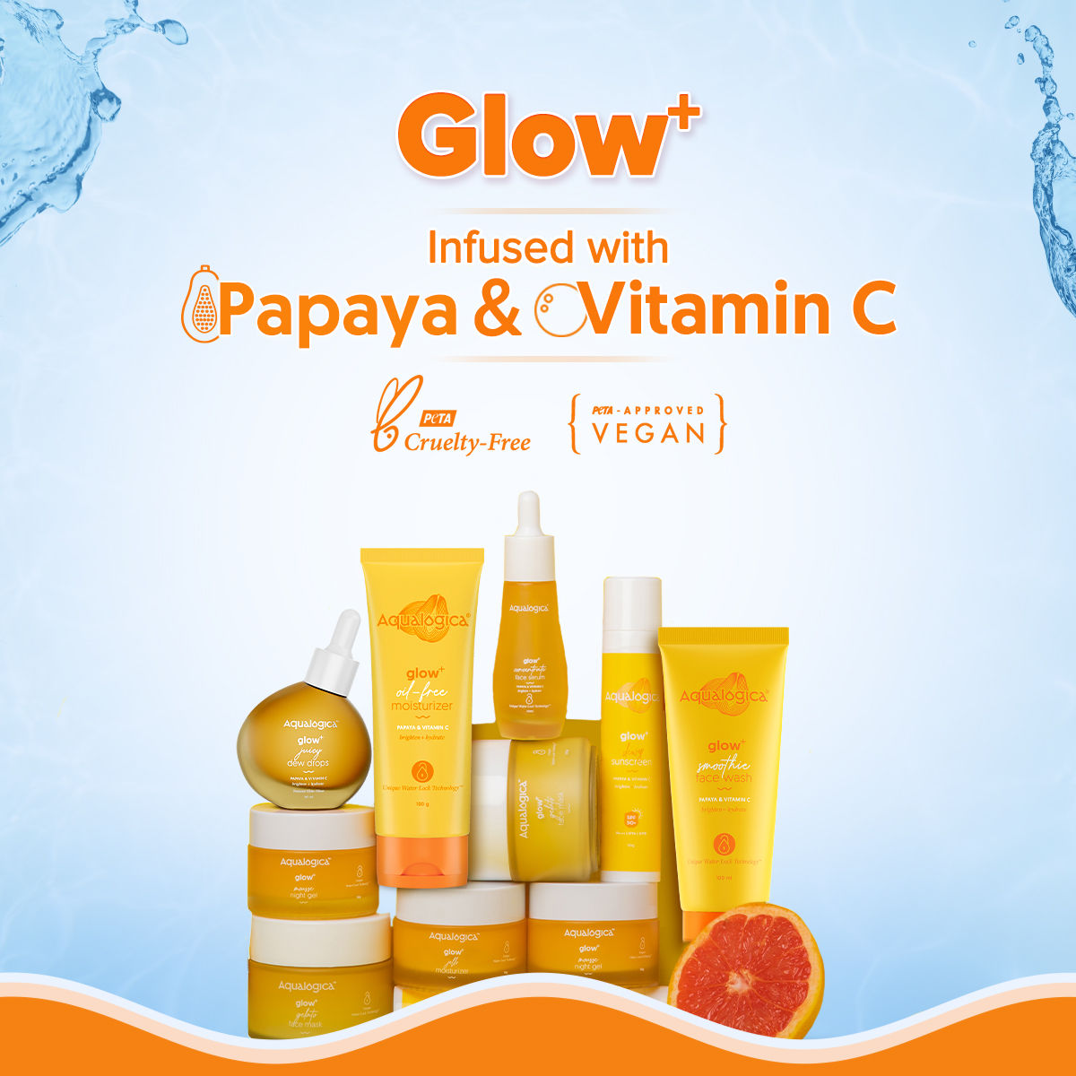 Aqualogica Glow+ Oil Free Moisturizer with Papaya & Vitamin C for Glowing Skin