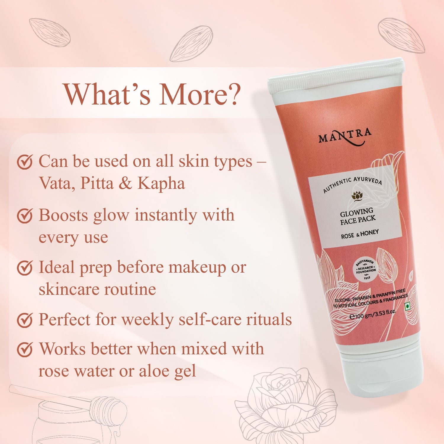 Mantra Herbal Rose & Honey Glowing Face Pack