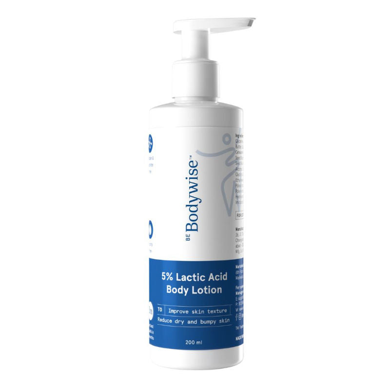 Be Bodywise 5% Lactic Acid Body Lotion - For 24H Moisturization, Improved Skin Texture, Smooth Skin