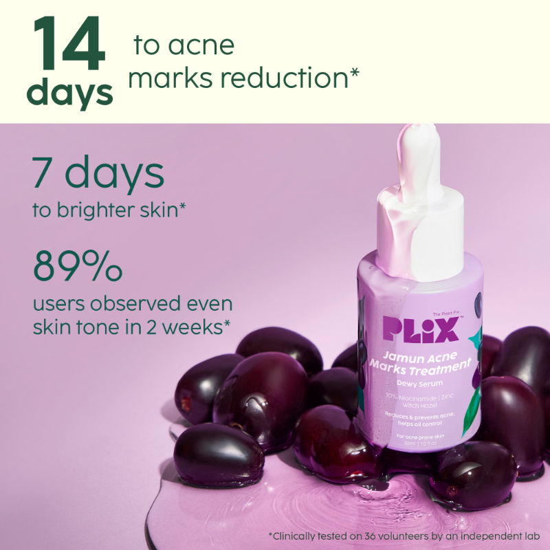 Plix 10% Niacinamide Jamun Face Serum for Acne marks, blemishes & oil control
