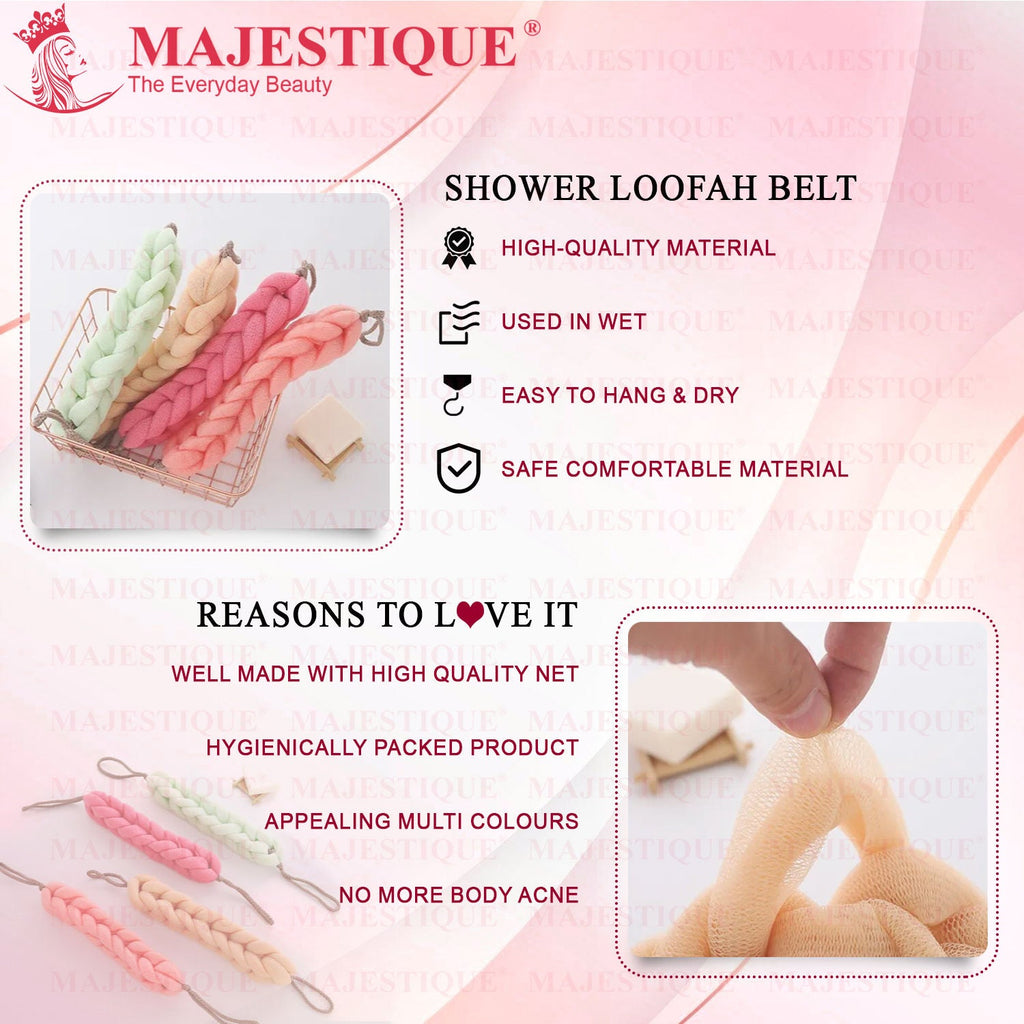 Majestique Mesh Bath Belt Shower Sponge (Color May Vary)