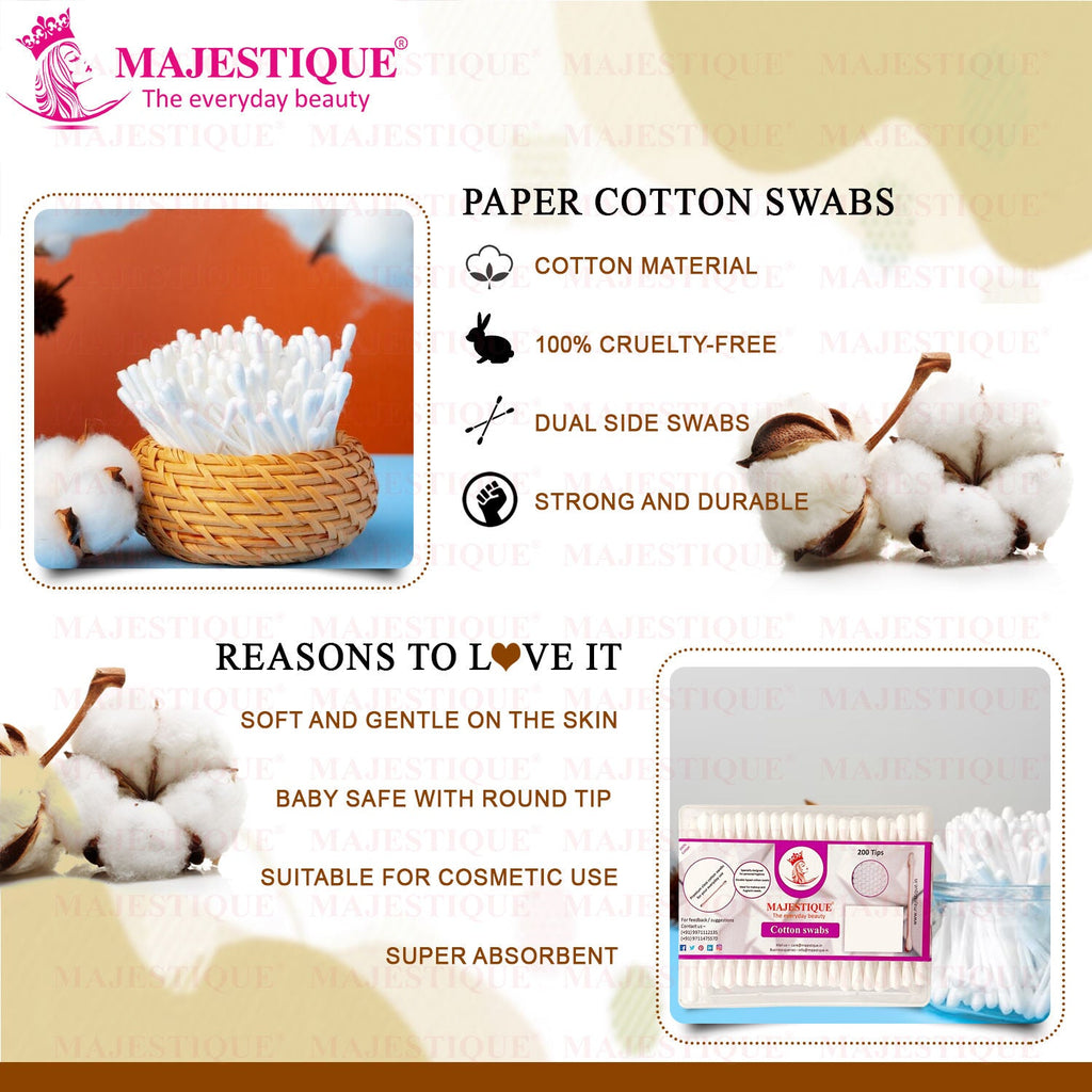 Majestique Cotton Swabs, 200 Tips