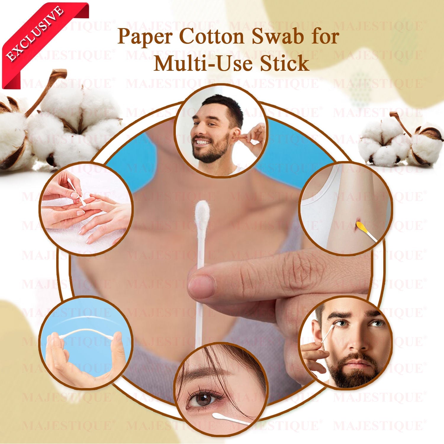 Majestique Cotton Swabs, 200 Tips