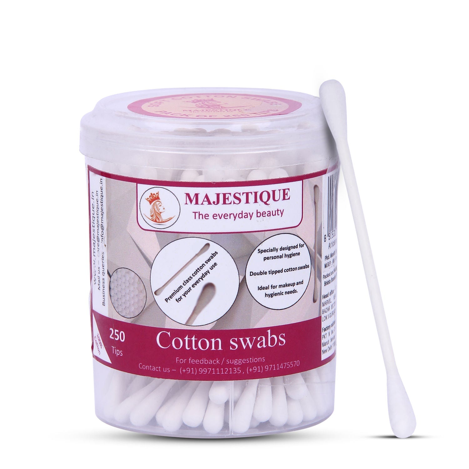 Majestique Cotton Swabs, 250 Tips