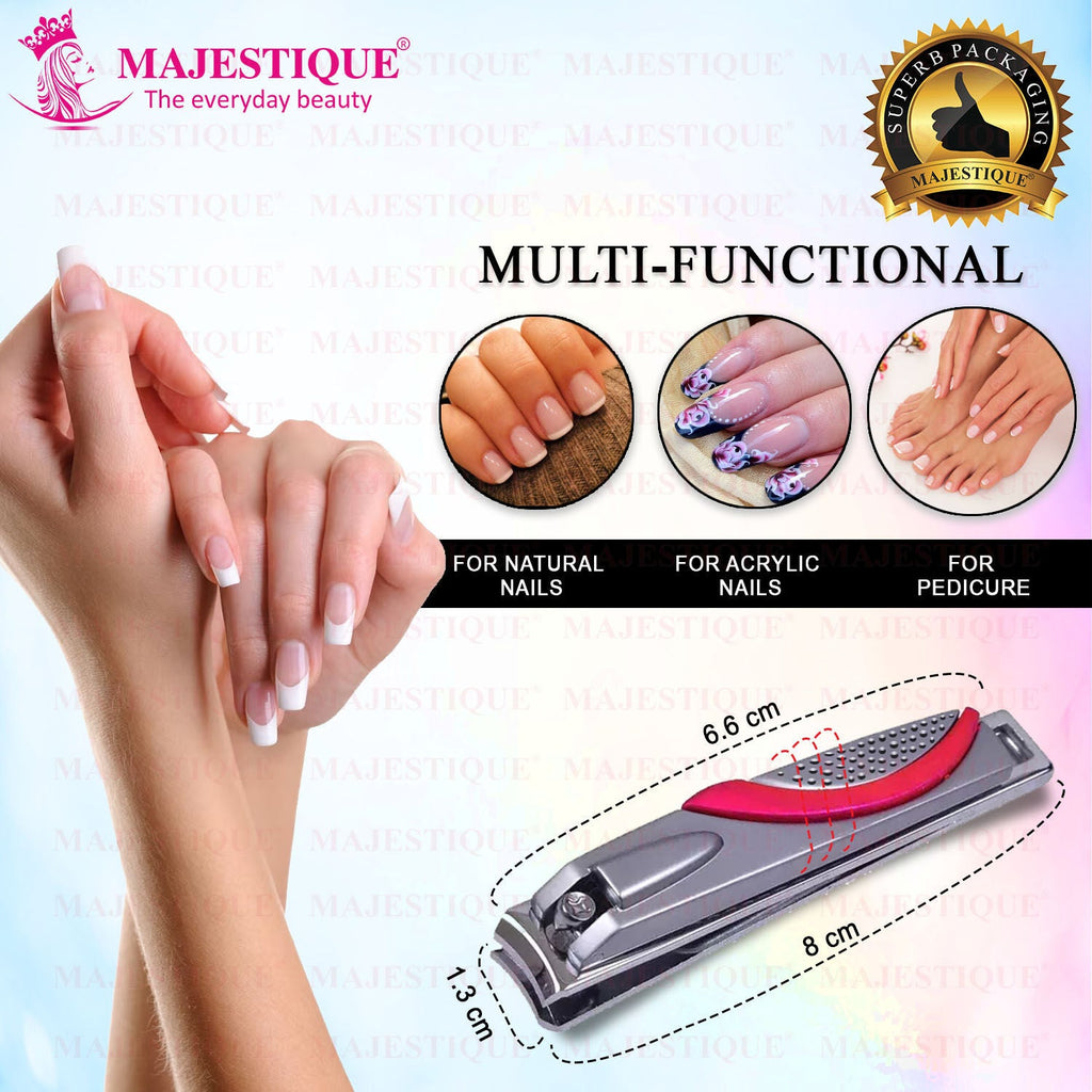 Majestique Nail Cutter with Comfort Grip-Trimmer Stainless Steel for Men and Women- Color May Vary