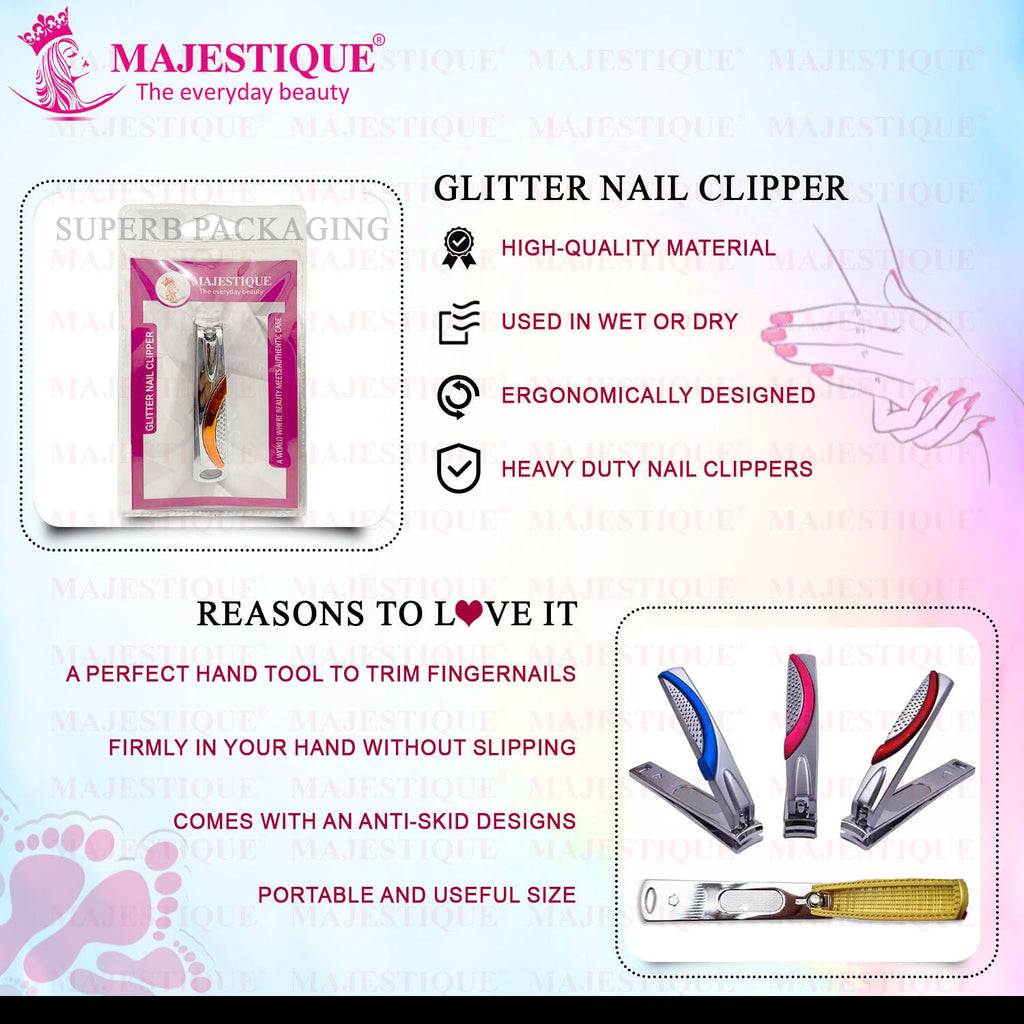 Majestique Nail Cutter with Comfort Grip-Trimmer Stainless Steel for Men and Women- Color May Vary