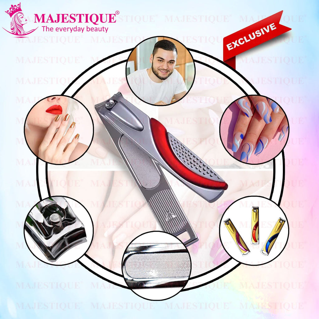 Majestique Nail Cutter with Comfort Grip-Trimmer Stainless Steel for Men and Women- Color May Vary
