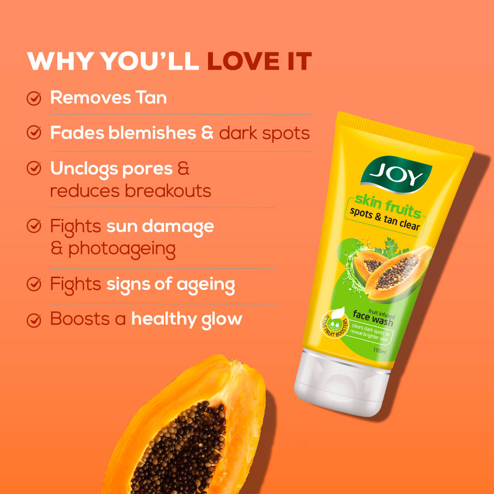 Joy Skin Fruits Spots & Tan Clear Face Wash with Papaya
