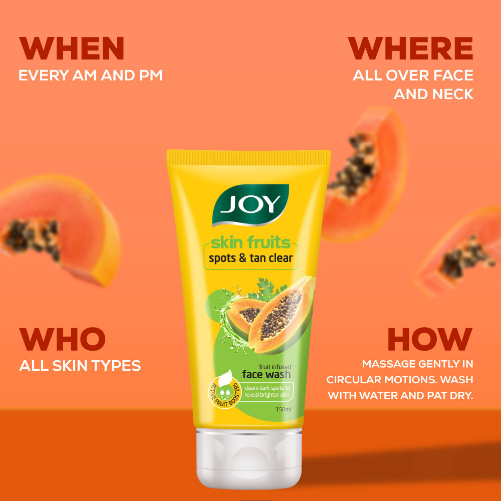 Joy Skin Fruits Spots & Tan Clear Face Wash with Papaya