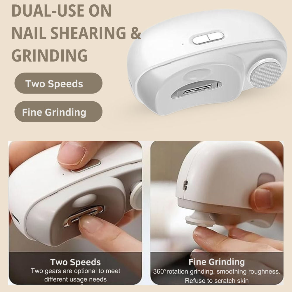 Signaxo Nailease 2-In-1 Electric Nail Clipper & File Quiet, And Easy Nail Trimming For All Ages