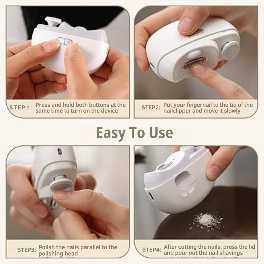Signaxo Nailease 2-In-1 Electric Nail Clipper & File Quiet, And Easy Nail Trimming For All Ages