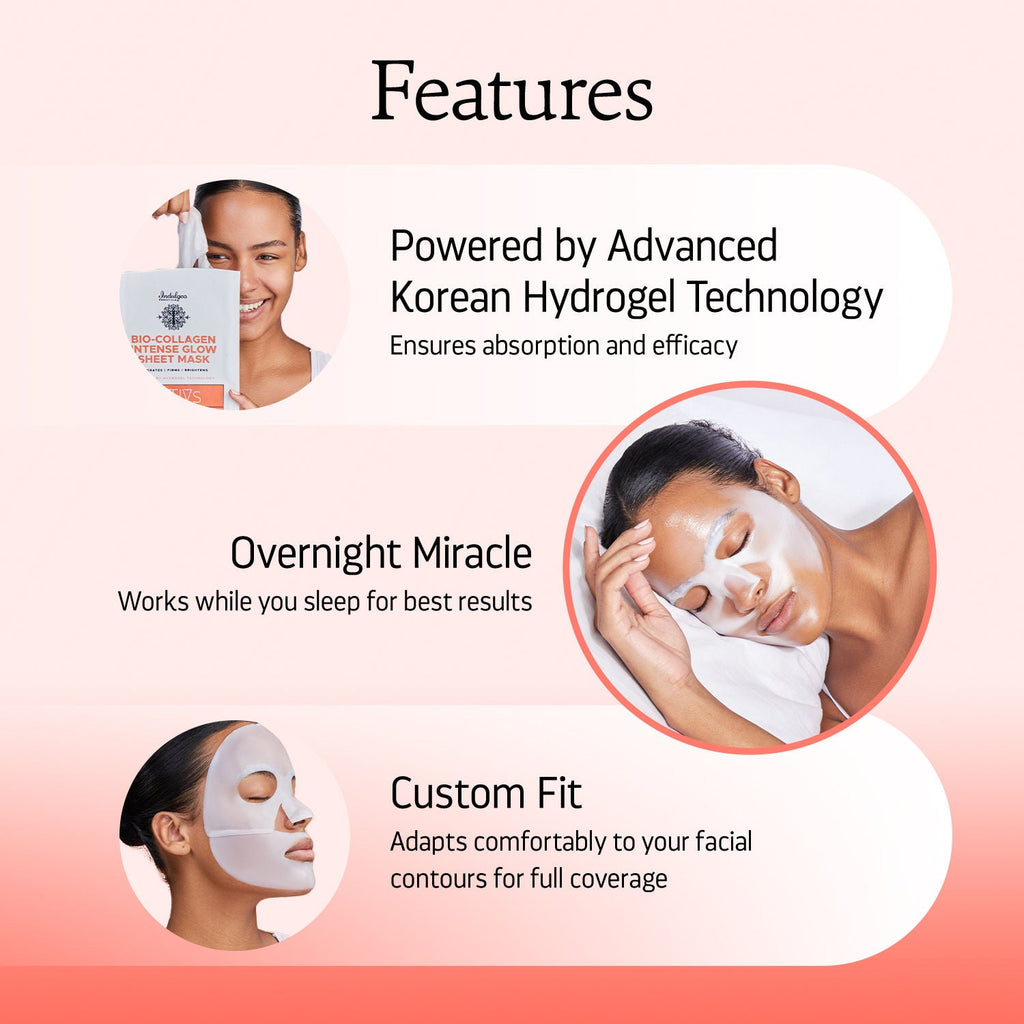 Indulgeo Essentials Bio-Collagen Intense Glow Sheet Mask
