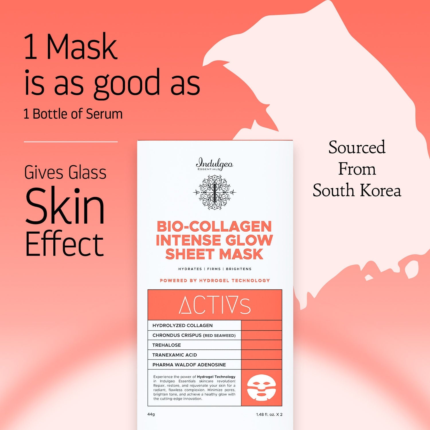 Indulgeo Essentials Bio-Collagen Intense Glow Sheet Mask