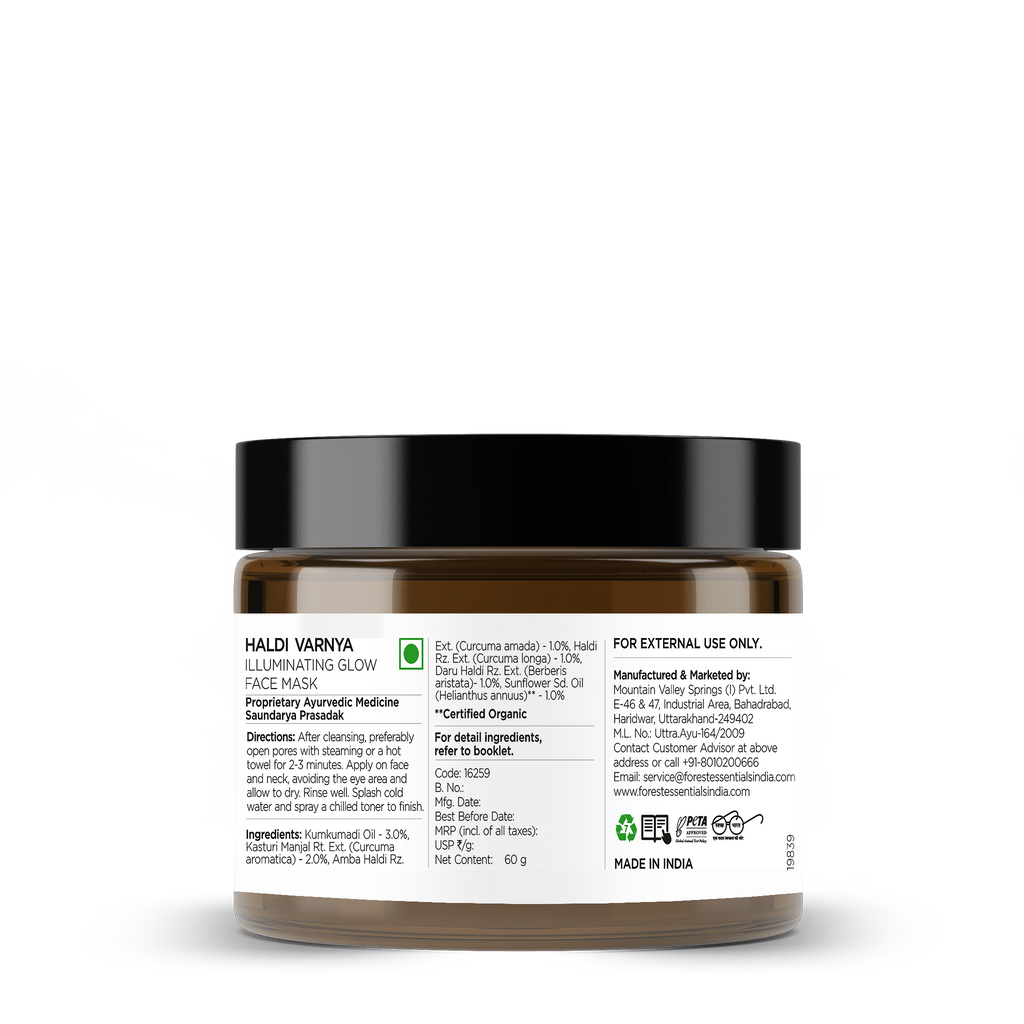 Forest Essentials Haldi Varnya Illuminating Glow Face Mask- Hydrating Face Pack