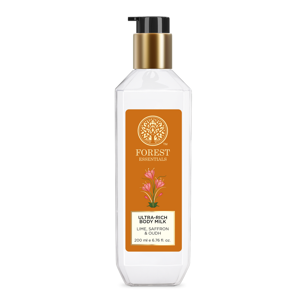 Forest Essentials Ultra-Rich Lime Saffron & Oudh Natural Body Milk