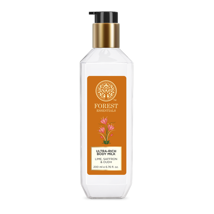 Forest Essentials Ultra-Rich Lime Saffron & Oudh Natural Body Milk